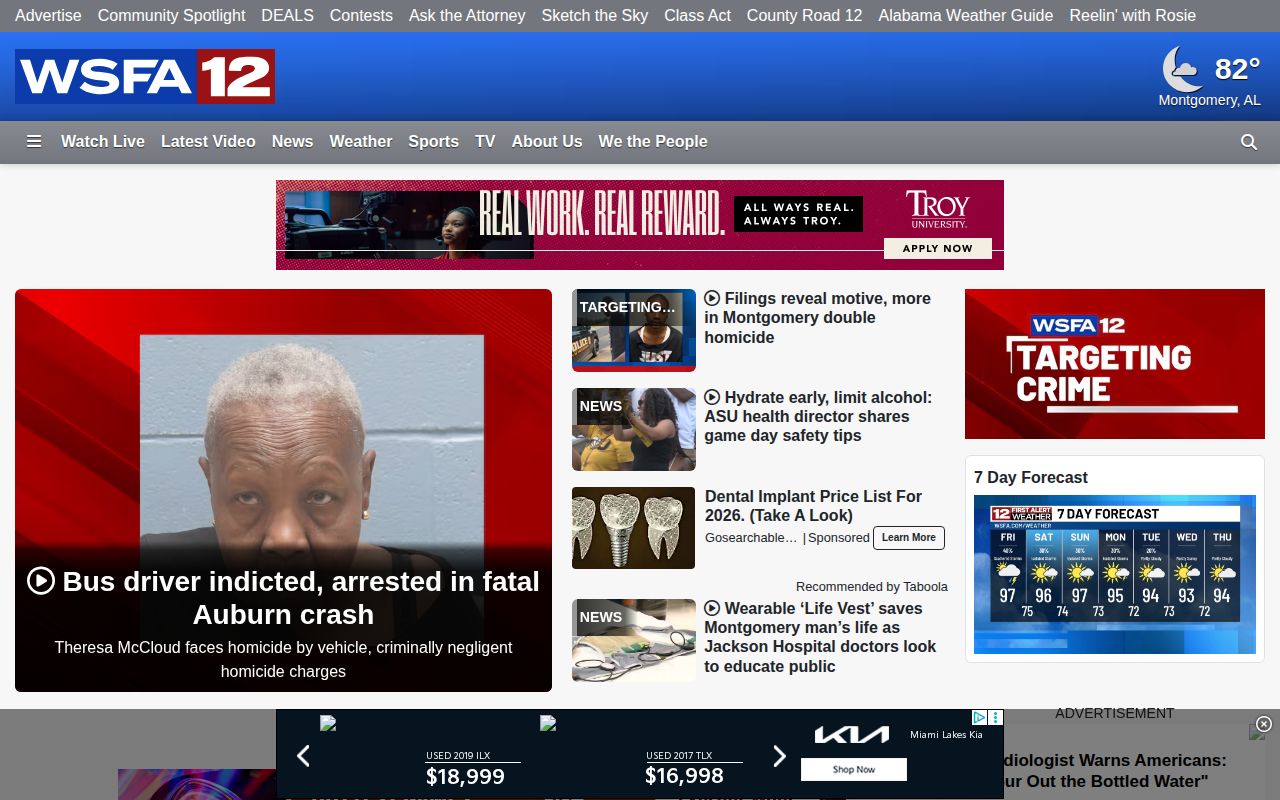 WSFA regional news website