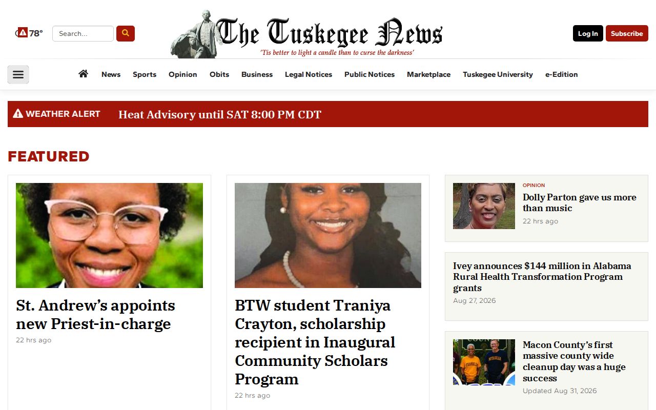 Tuskegee Media local newspaper website