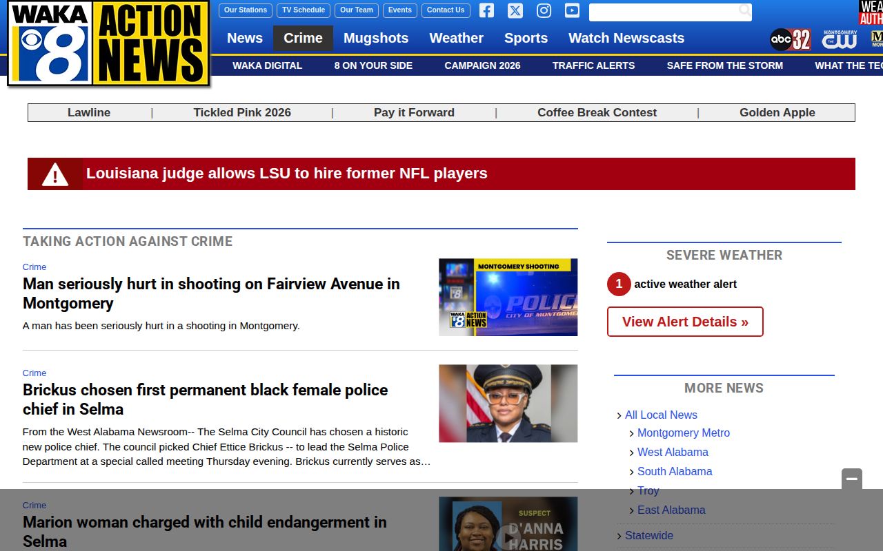 WAKA regional crime news section