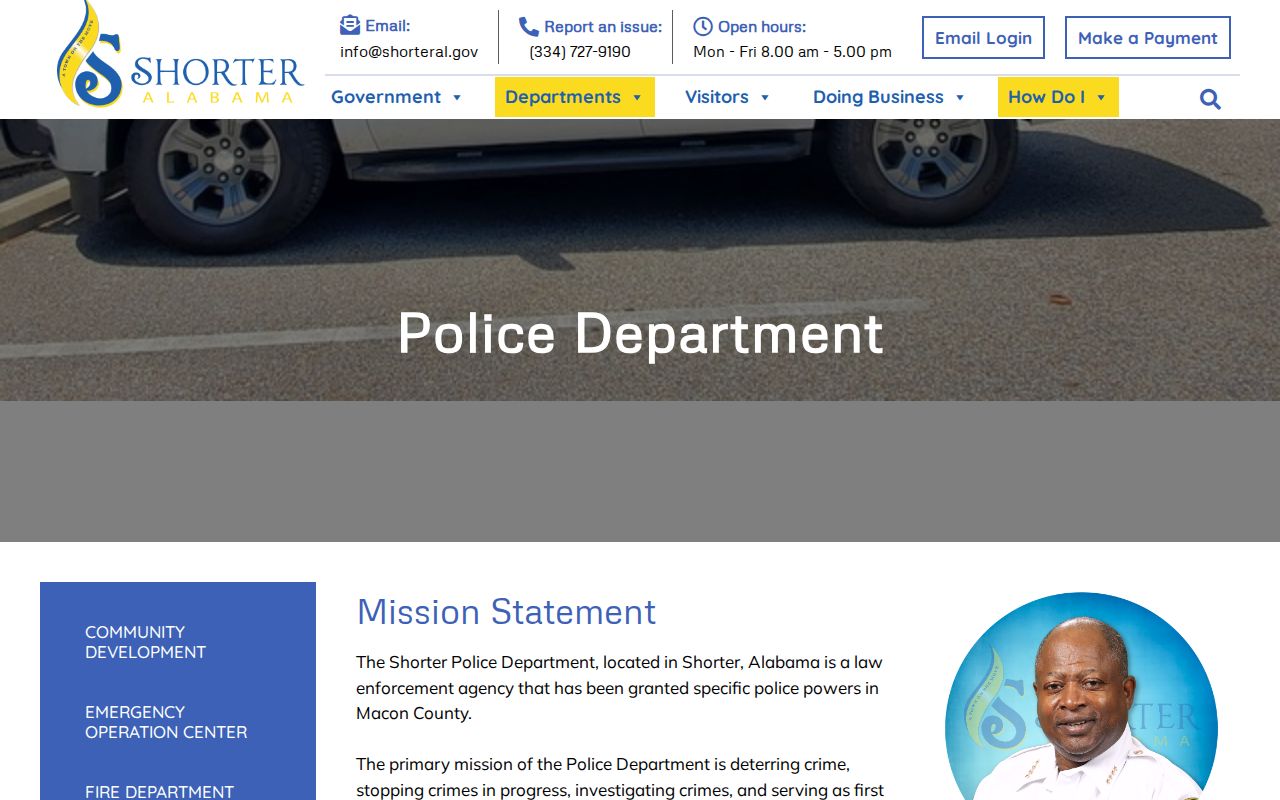 Shorter Police Department page for Shorter recent arrest records in Macon County